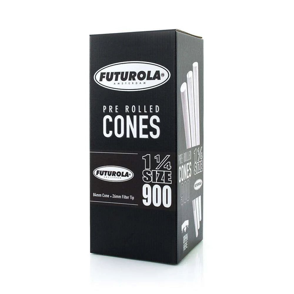 Futurola Paper Cones – 1 ¼ Size - 900pc - Branded Tip - White