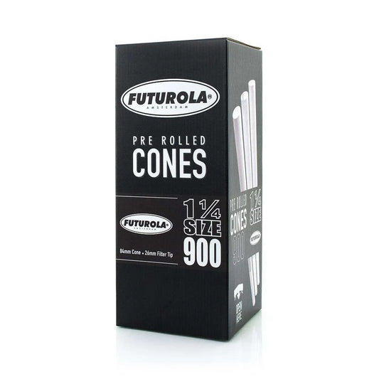 Futurola Paper Cones – 1 ¼ Size - 900pc - Branded Tip - White