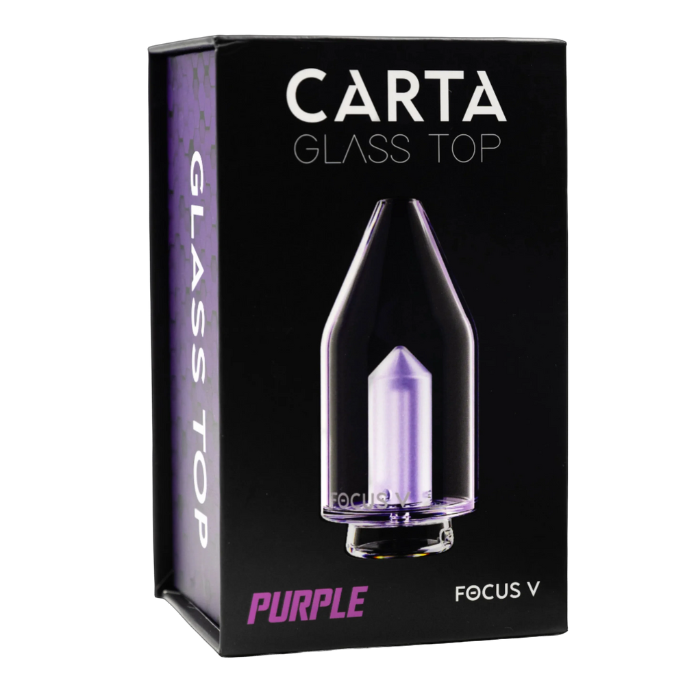 Focus V purple glass top fully transparent colored body close up view