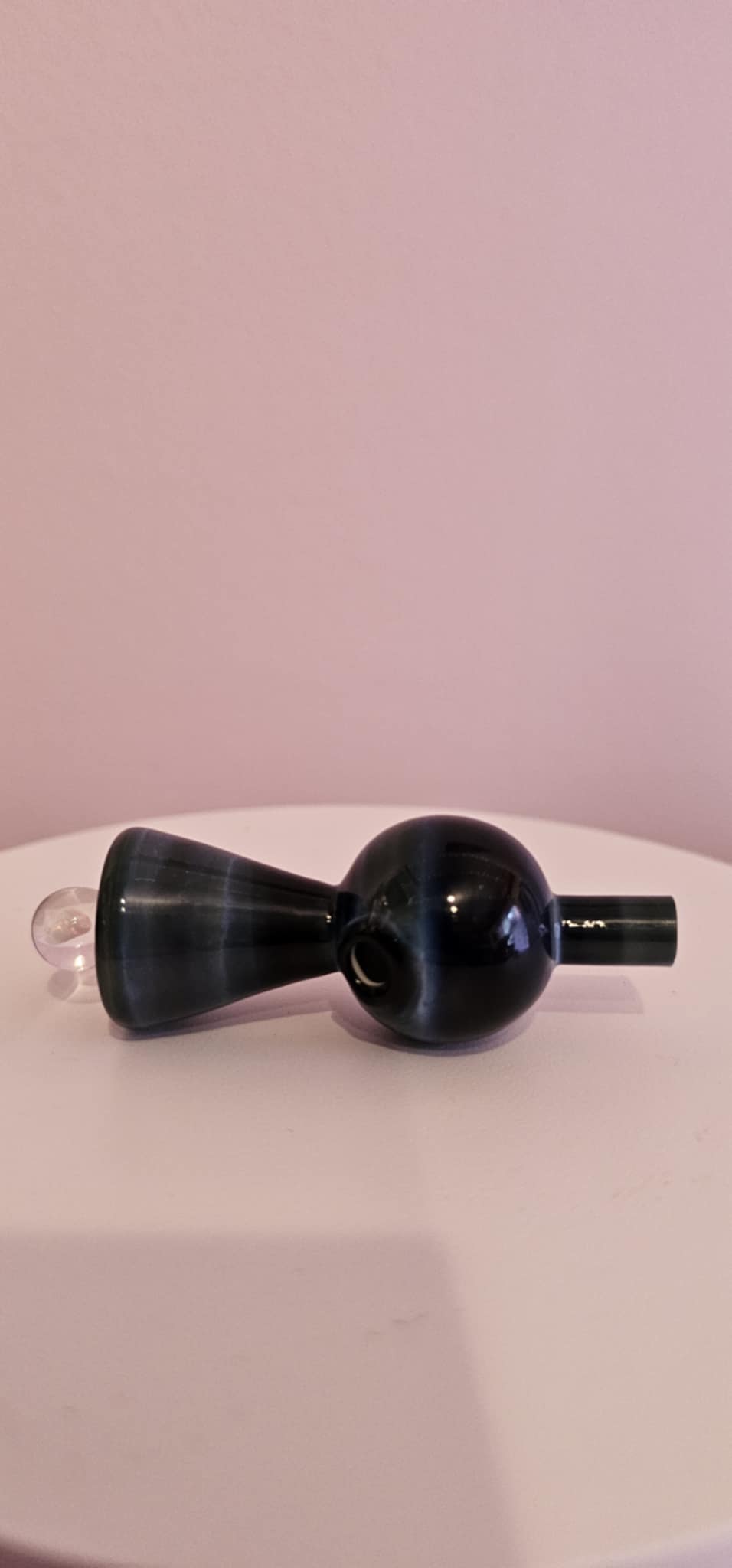 blue green glass carb cap directional airflow control topper
