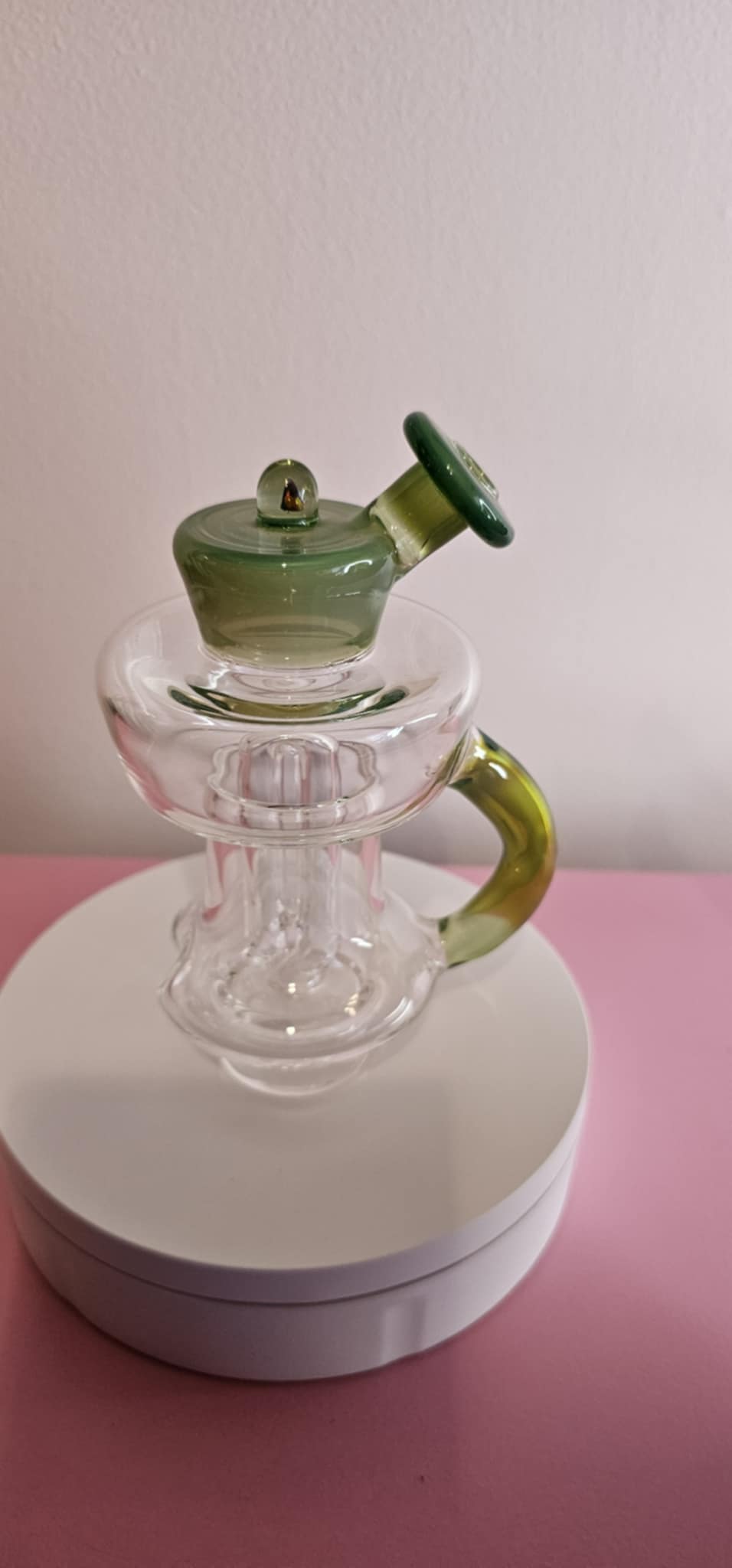 Mac Savage Carta 2 Urn Topper green glass variant for Focus V Carta 2 e-rig attachment, artisan heady glass design