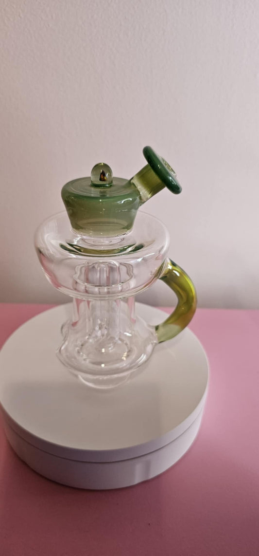 Mac Savage Carta 2 Urn Topper green glass variant for Focus V Carta 2 e-rig attachment, artisan heady glass design