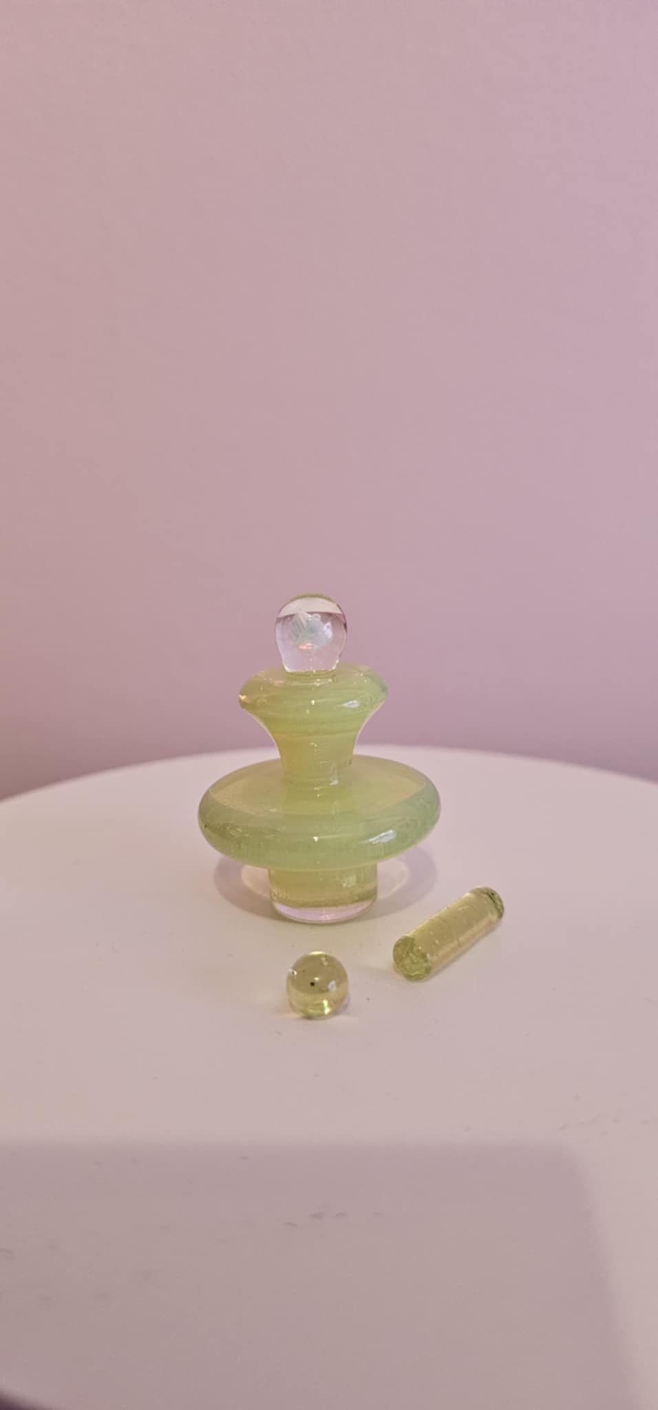 Mac Savage Lime Control Topper directional carb cap on quartz banger