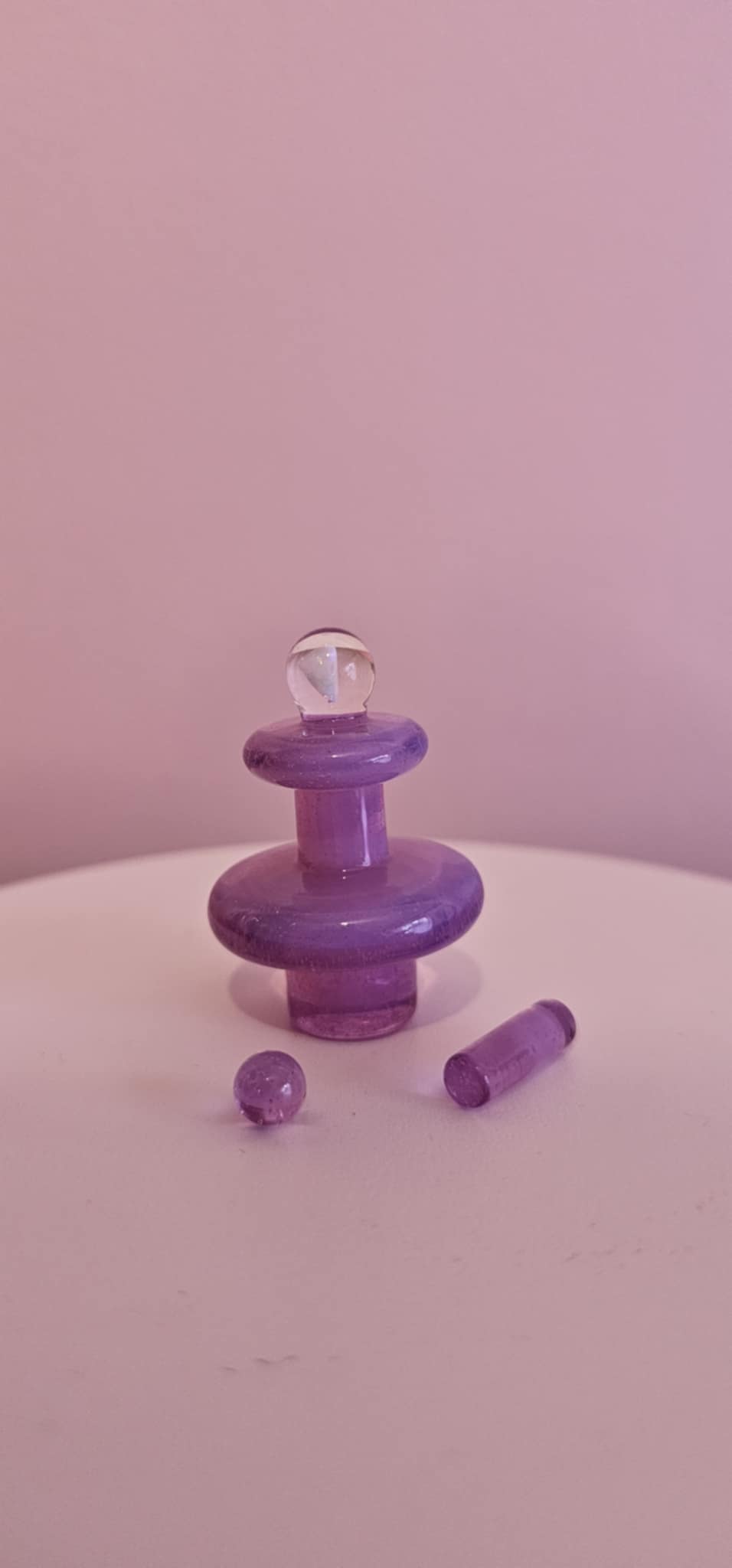 Mac Savage purple control topper improving airflow consistency on quartz banger
