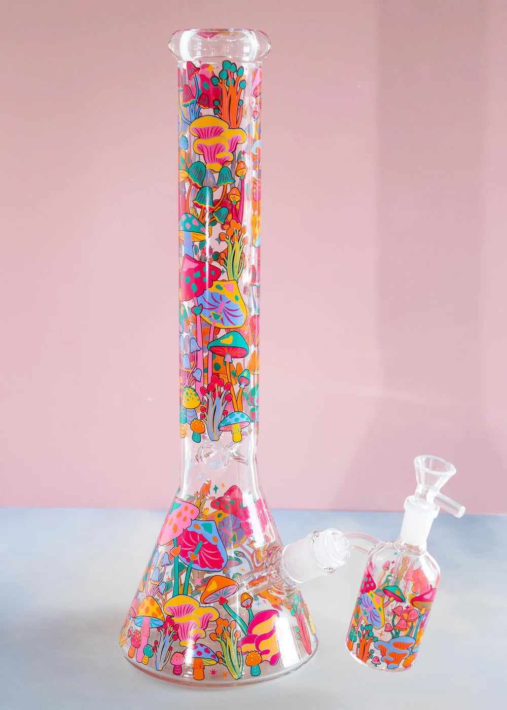 Premium mushroom ash catcher bong accessory used as a filtration upgrade to reduce resin buildup and smooth airflow in water pipes