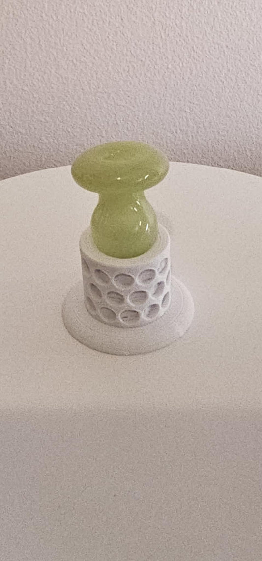 PADD Glass Bubble Cap Ghost Lime showing bright ghost lime glass bubble design used for directional airflow control on a dab rig