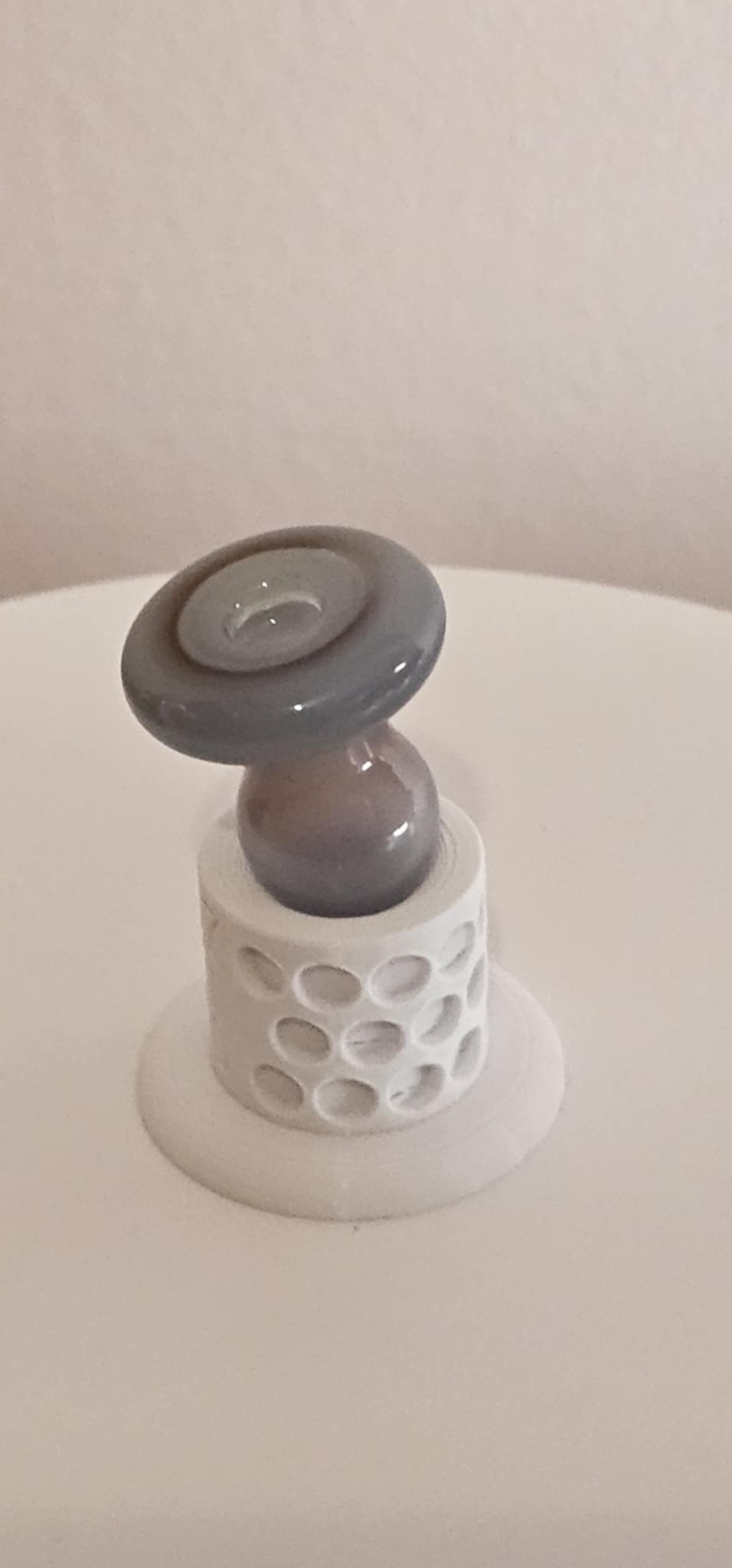 PADD Glass Bubble Cap Gray featuring a gray glass bubble design with directional airflow control for smoother dab rig use