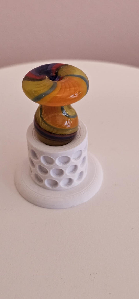PADD Glass Bubble Cap Orange Yellow Pink Purple Swirl artisan carb cap design