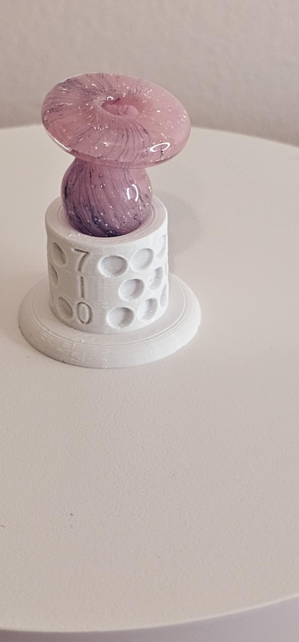 PADD Glass Bubble Cap Pink Purple Sparkle showing shimmering pink and purple glass bubble design used for directional airflow control on dab rig