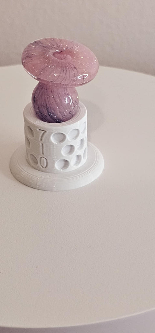 PADD Glass Bubble Cap Pink Purple Sparkle showing shimmering pink and purple glass bubble design used for directional airflow control on dab rig