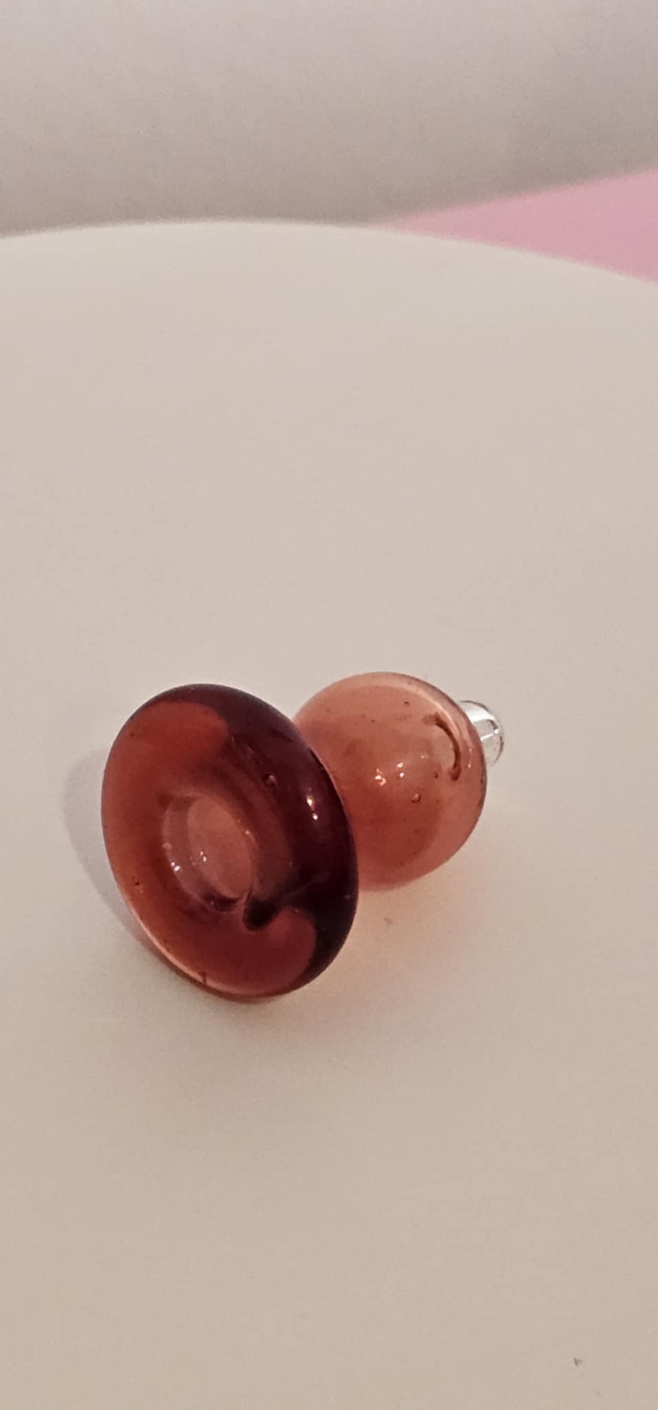 PADD Glass Bubble Cap Ruby in use on dab rig for directional airflow