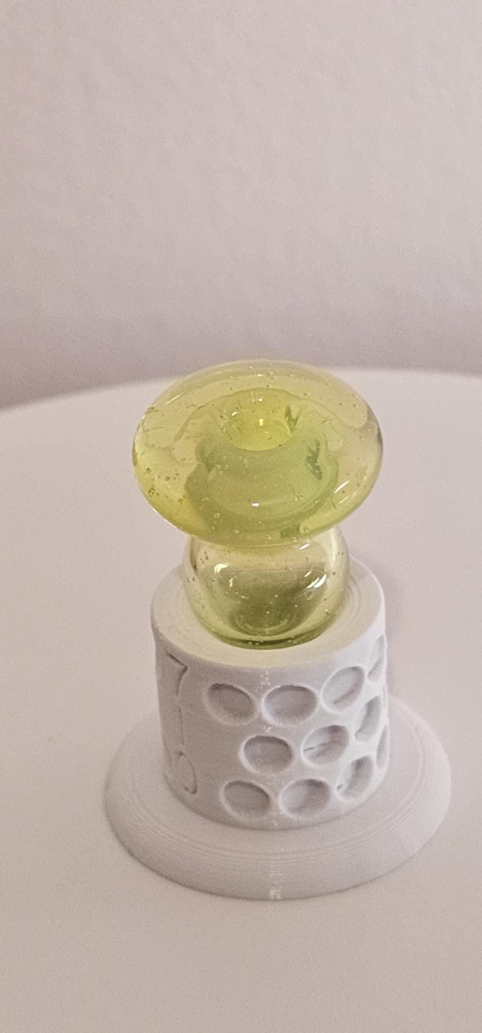 Padd Glass Bubble Cap Translucent Lime improving airflow for dab rigs