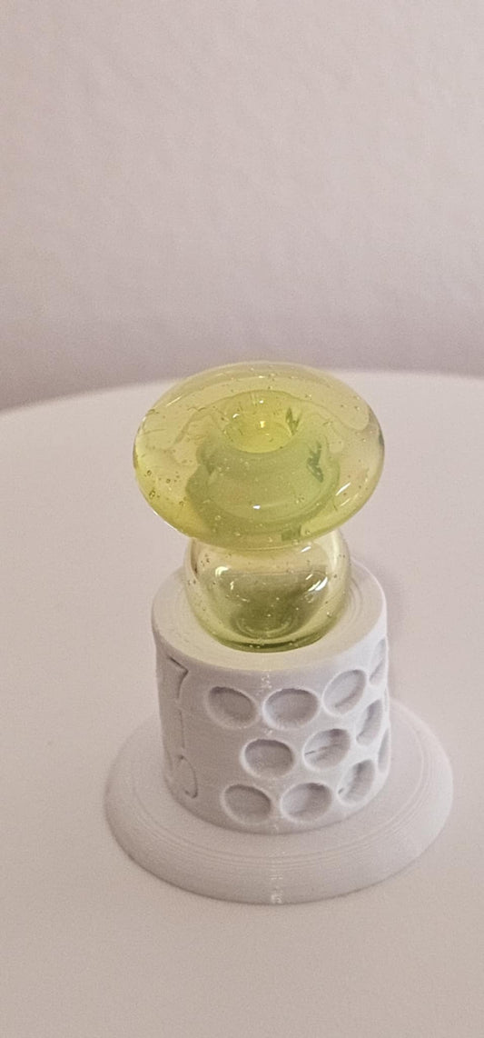 Padd Glass Bubble Cap Translucent Lime improving airflow for dab rigs