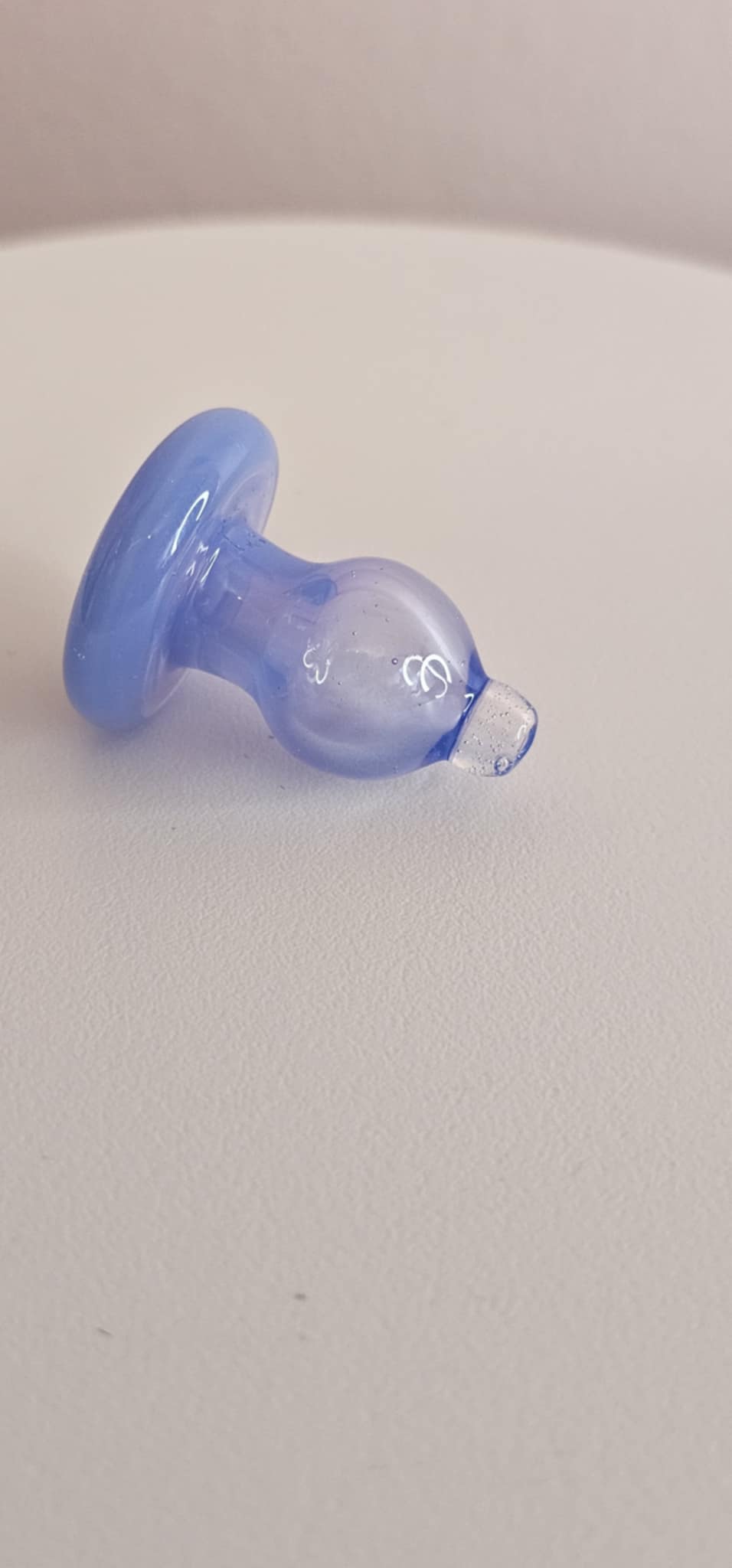 PADD Glass Bubble Cap Periwinkle used on dab rig for airflow control