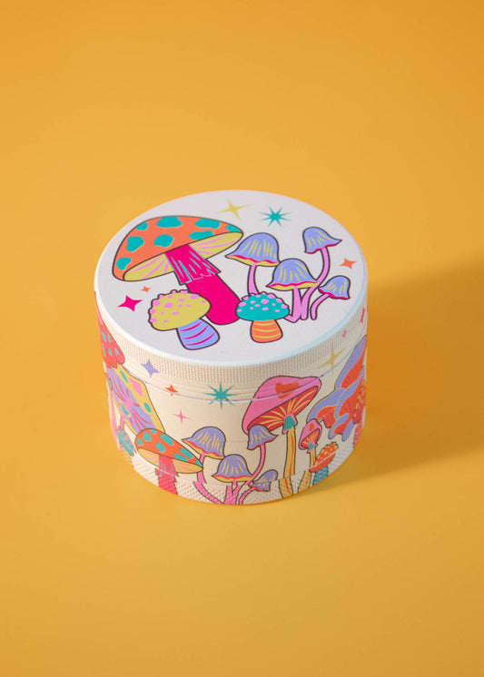 colorful mushroom grinder aluminum herb grinder