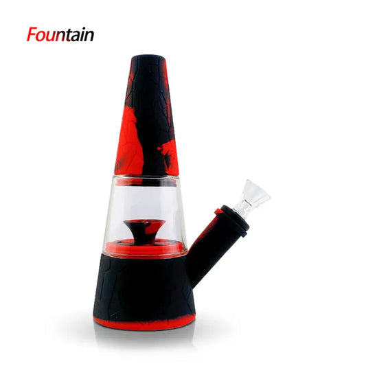 pink white Waxmaid Fountain bong with unique swirl filtration system