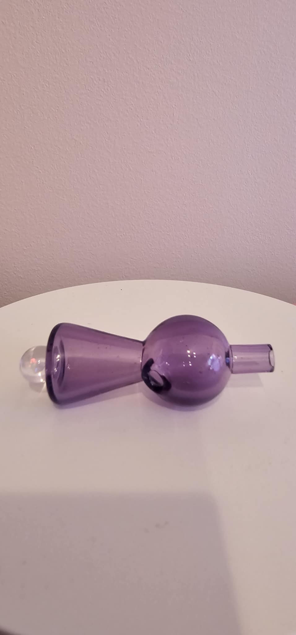 Purple directional topper glass used for smoother low-temp dab sessions