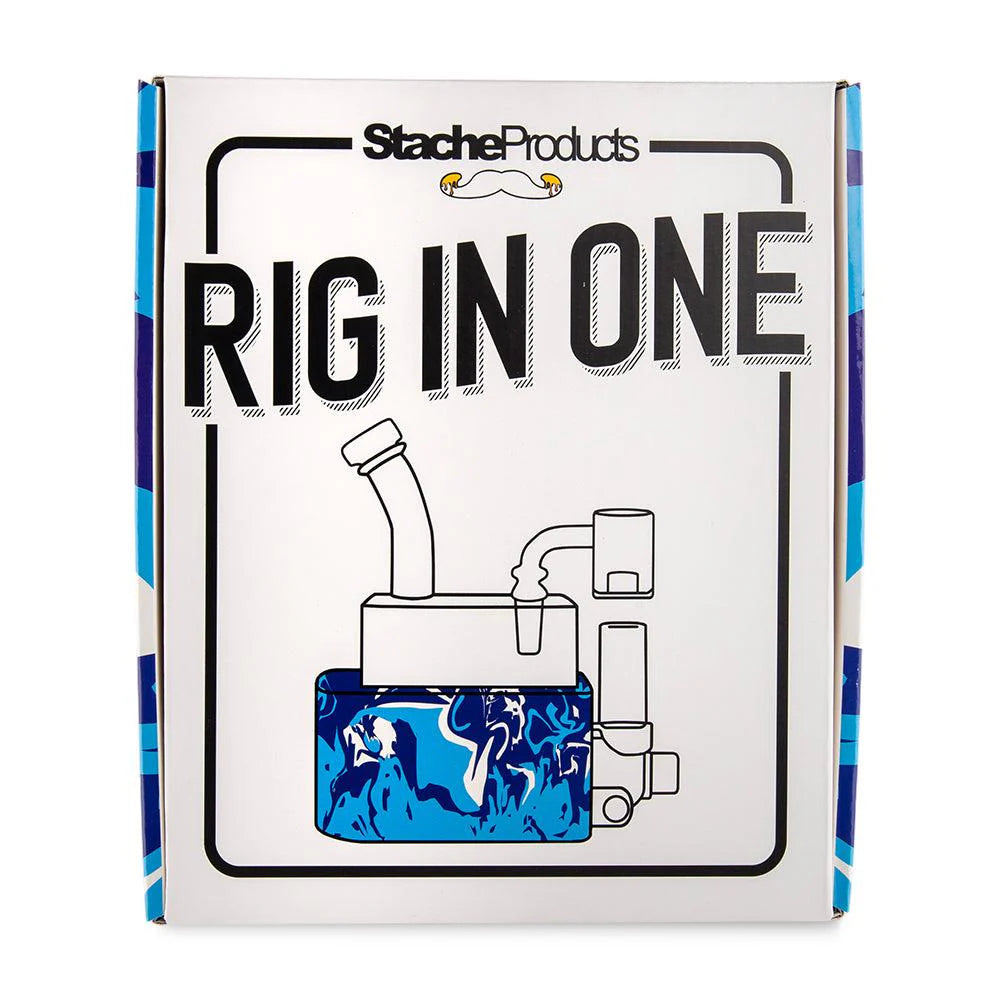 RIO Portable Dab Rig with built-in torch, quartz banger, and glass bubbler featuring showerhead percolator in compact travel-ready design
