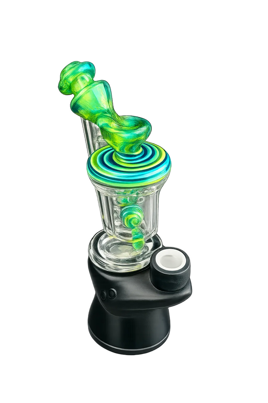 Padd Glass Bubbler (Lime/Blue/Teal)