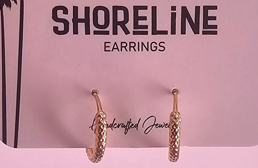 Etched Gold Hoops