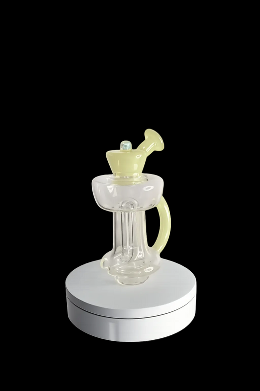 Mac Savage Yellow Carta 2 Urn Topper — Ohio Hand-Blown Collector Glass