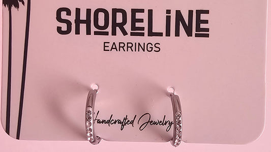 Silver Stone Hoops