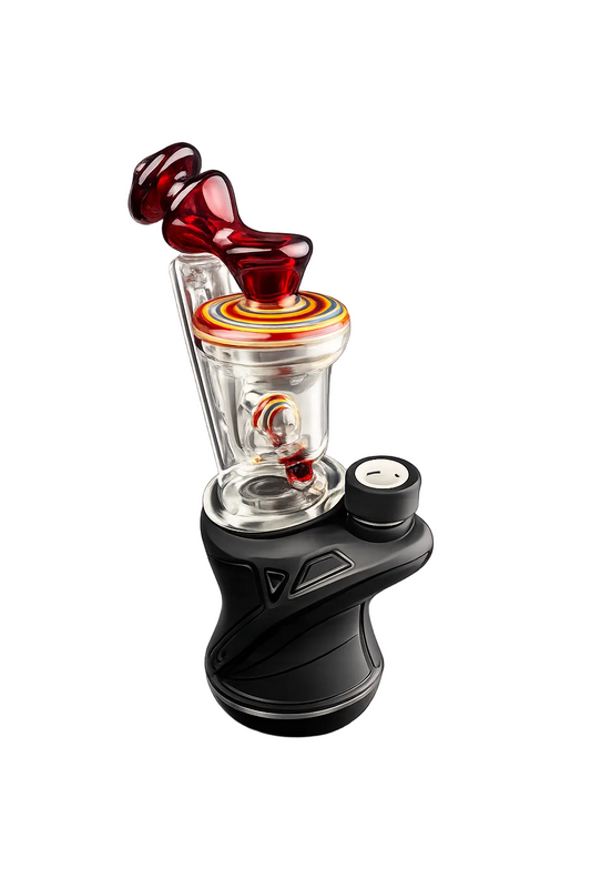 Padd Glass Ruby Green Swirl Bubbler — Vermont Hand-Blown Carta 2 Water Filtration Glass