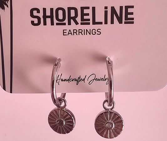 Flower hoops earrings