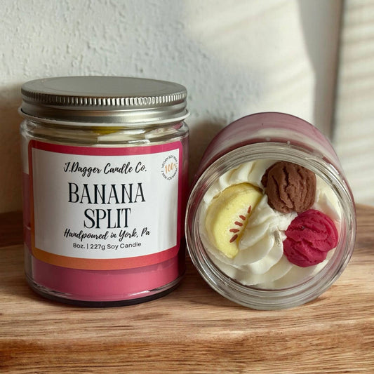 8 oz Banana Split Dessert Soy Candle