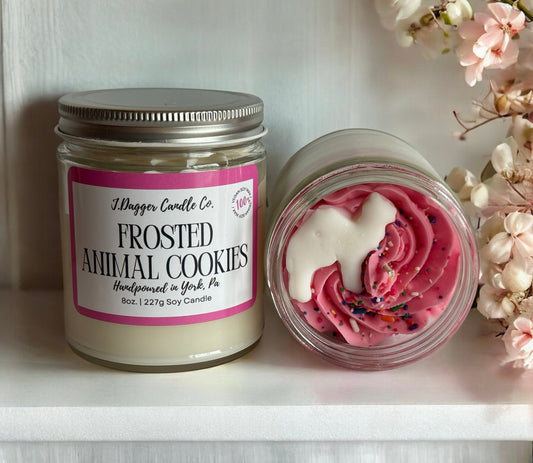 8oz Frosted Animal Cookie Dessert Soy Candle