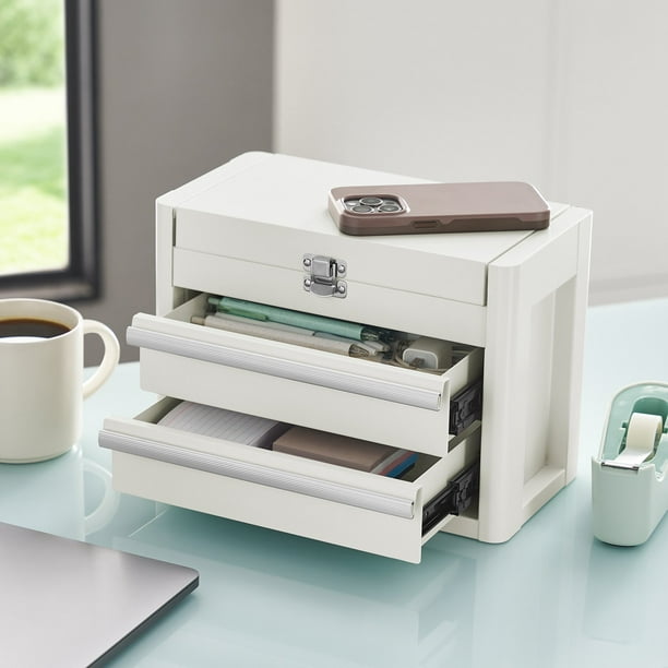 White 2 Drawer Mini Toolbox