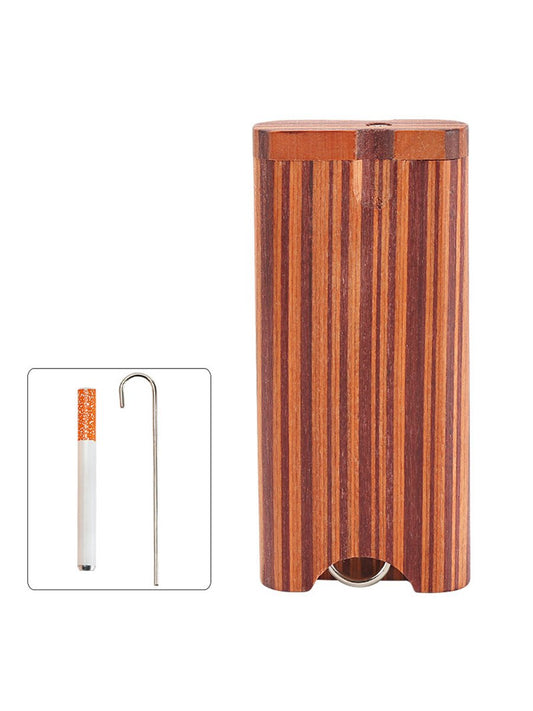 Dugout Metal Pipe & Wooden Stash Box - Mahogany