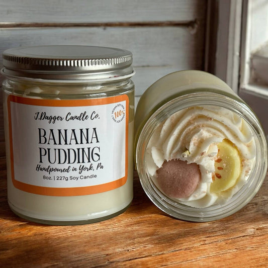 8 oz Banana Pudding Dessert Soy Candle