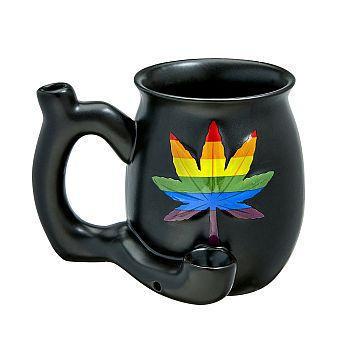 Black Roast and Toast mug pipe novelty 2-in-1 ceramic coffee mug with integrated smoking pipe perfect 420 gift