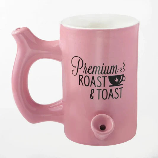 Pink Roast and Toast ceramic mug pipe with built-in smoking pipe handle 2-in-1 coffee mug and pipe designSelect 79 more words to run Humanizer.
