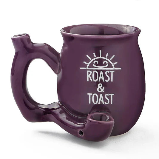 Purple Roast and Toast ceramic mug pipe with integrated smoking pipe handle 2-in-1 coffee mug with ceramic pipe designSelect 79 more words to run Humanizer.