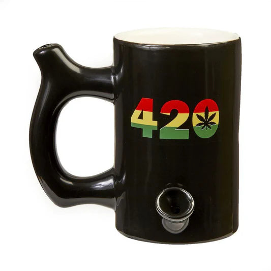 Rasta style Roast and Toast mug pipe 420 ceramic coffee mug with built-in smoking pipe colorful design