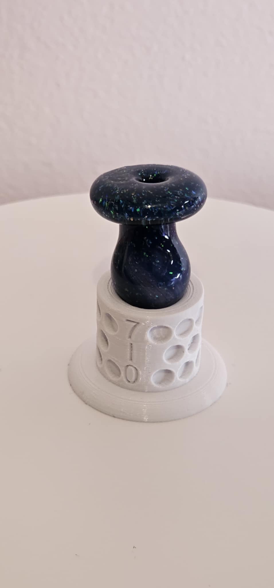 Sparkle Dark Teal Padd Glass Bubble Cap for perfect dab flavor and airflow