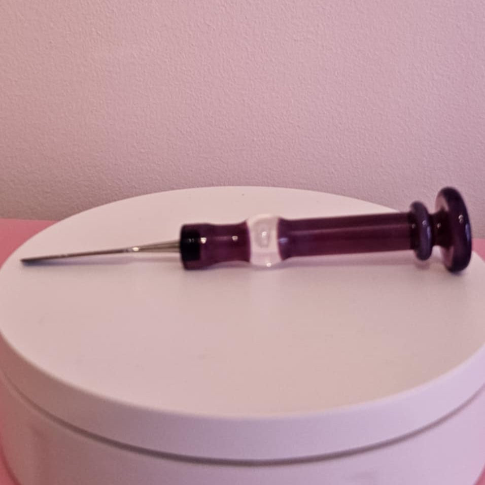 stargazer handblown glass dab tool with artistic design for concentrates
