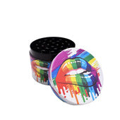 vibrant rainbow lips weed grinder with smooth grinding