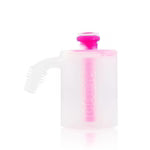 Pink Waxmaid 14mm 18mm silicone ash catcher attached to bong for basic ash filtration and cleaner smoking sessions
