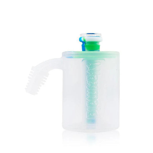 Orange Waxmaid universal ash catcher featuring a see-through smoke window and hybrid silicone body.